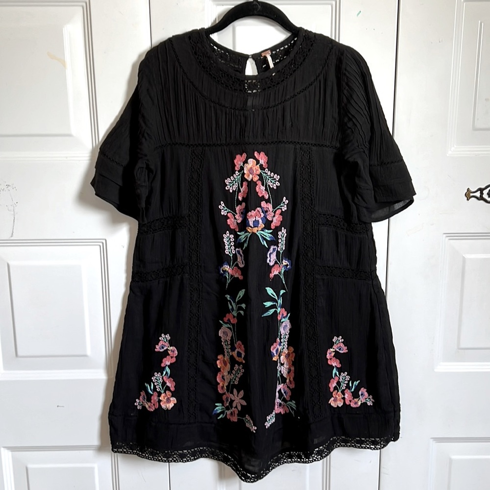 Free People Perfectly Victorian Embroidered Mini Dress